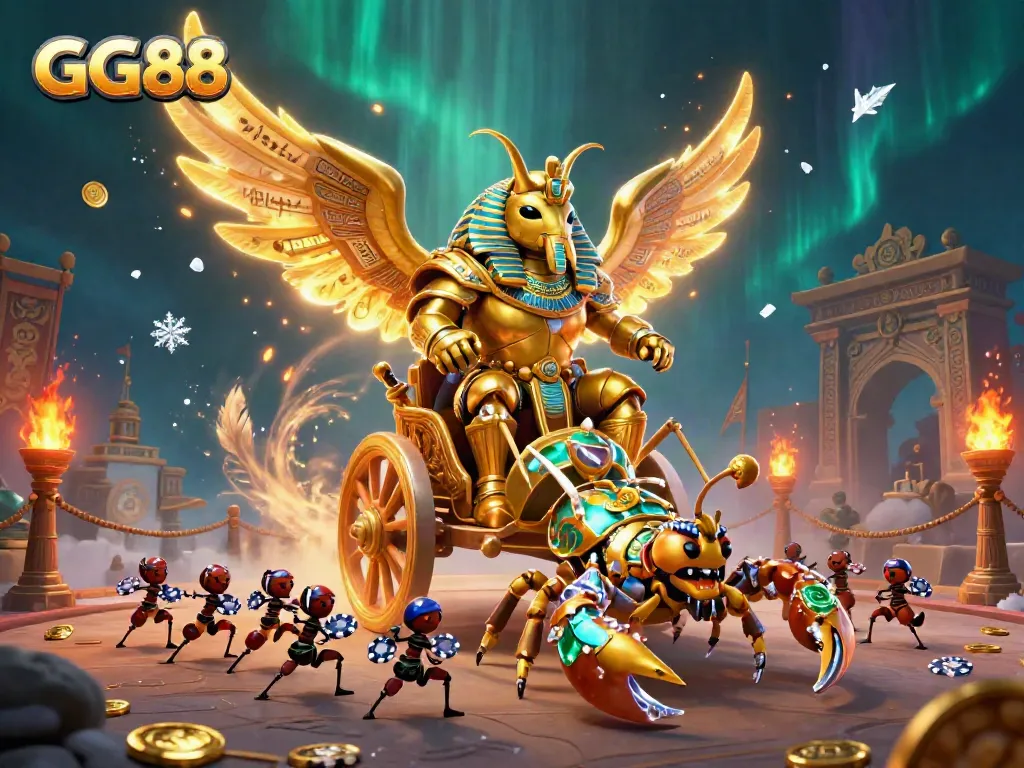 Experience GG88's thrilling gaming atmosphere with vibrant characters and rich casino elements.