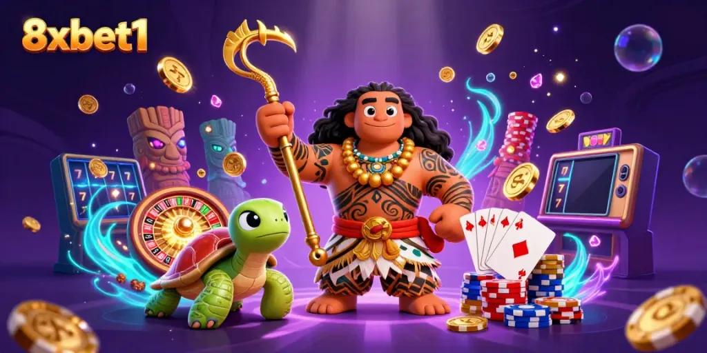 Experience thrilling casino action with 8xbet1 featuring unique characters and vibrant game elements.