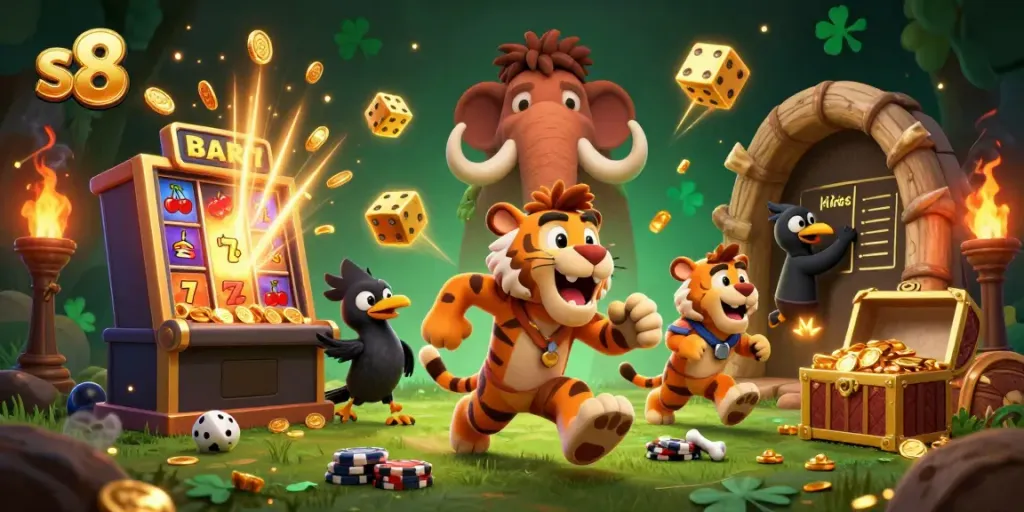Experience thrilling gameplay at the s8 online casino with vibrant characters and rich casino elements.